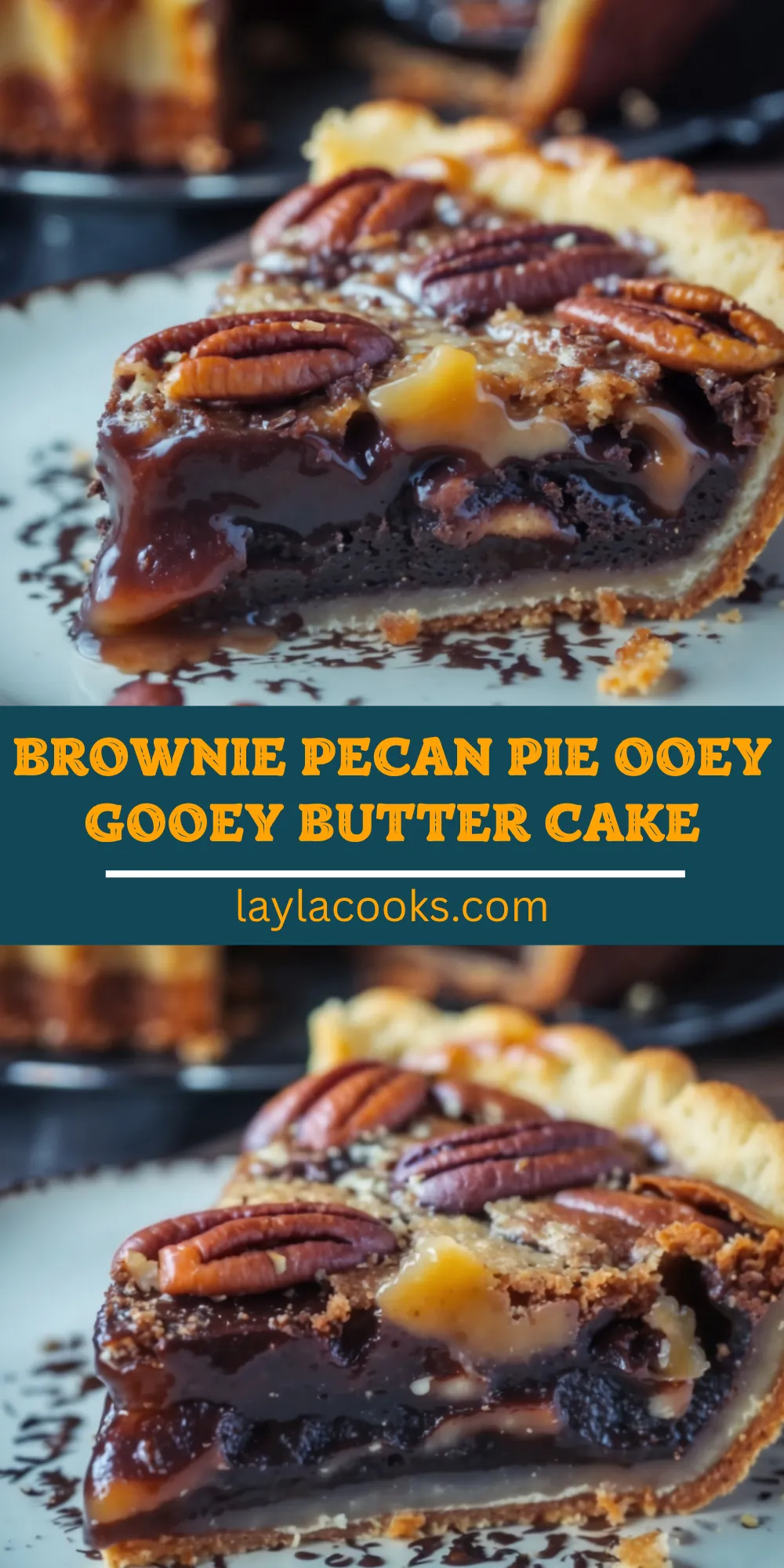 Brownie Pecan Pie Ooey Gooey Butter Cake
