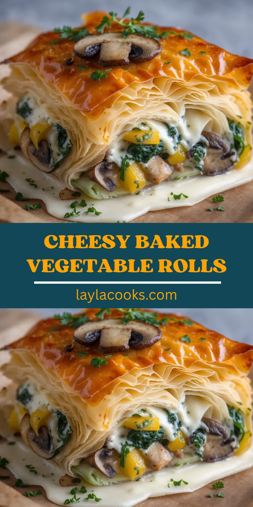 Cheesy Baked Vegetable Rolls