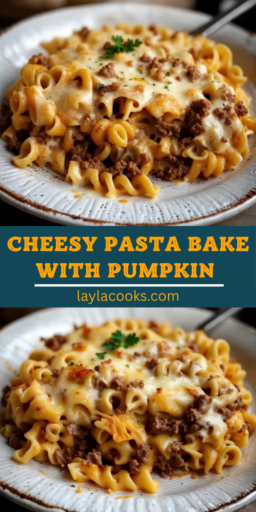 Cheesy Pasta Bake with Pumpkin