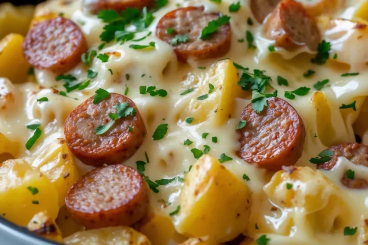Cheesy Ranch Potatoes and Smoked Sausage