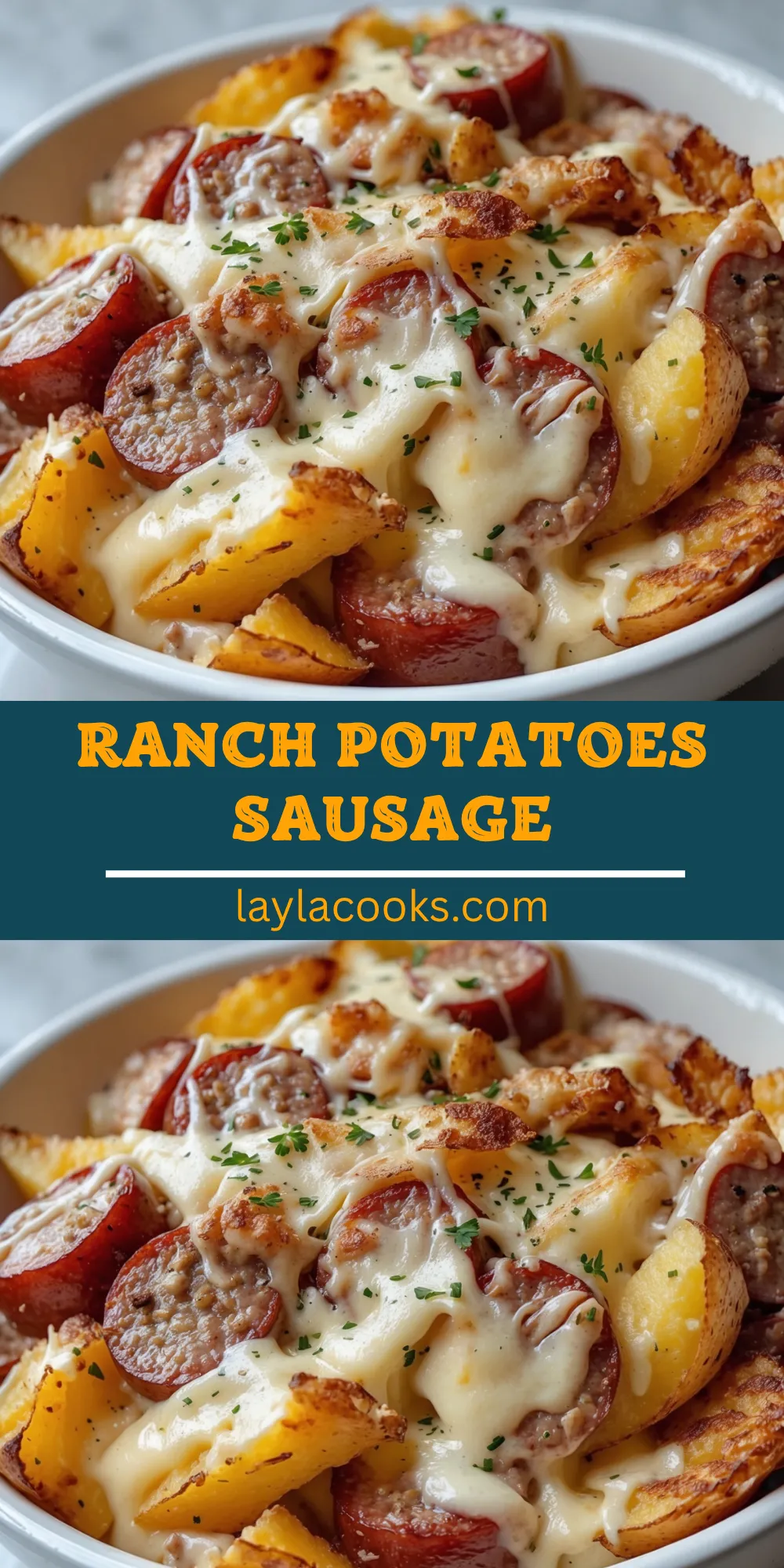 Cheesy Ranch Potatoes and Smoked Sausage