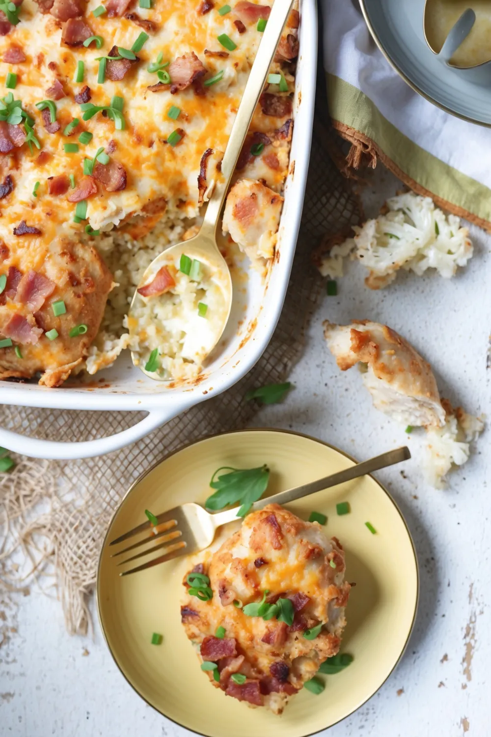 Chicken Cauliflower Rice Casserole