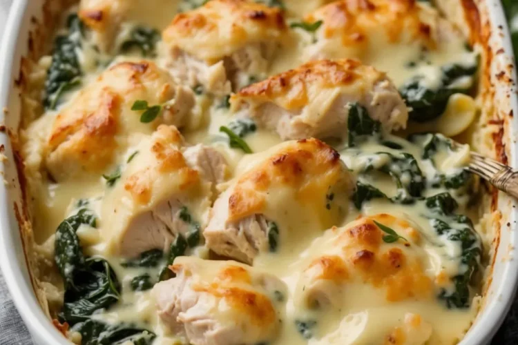 Chicken & Spinach Casserole with Cream Cheese