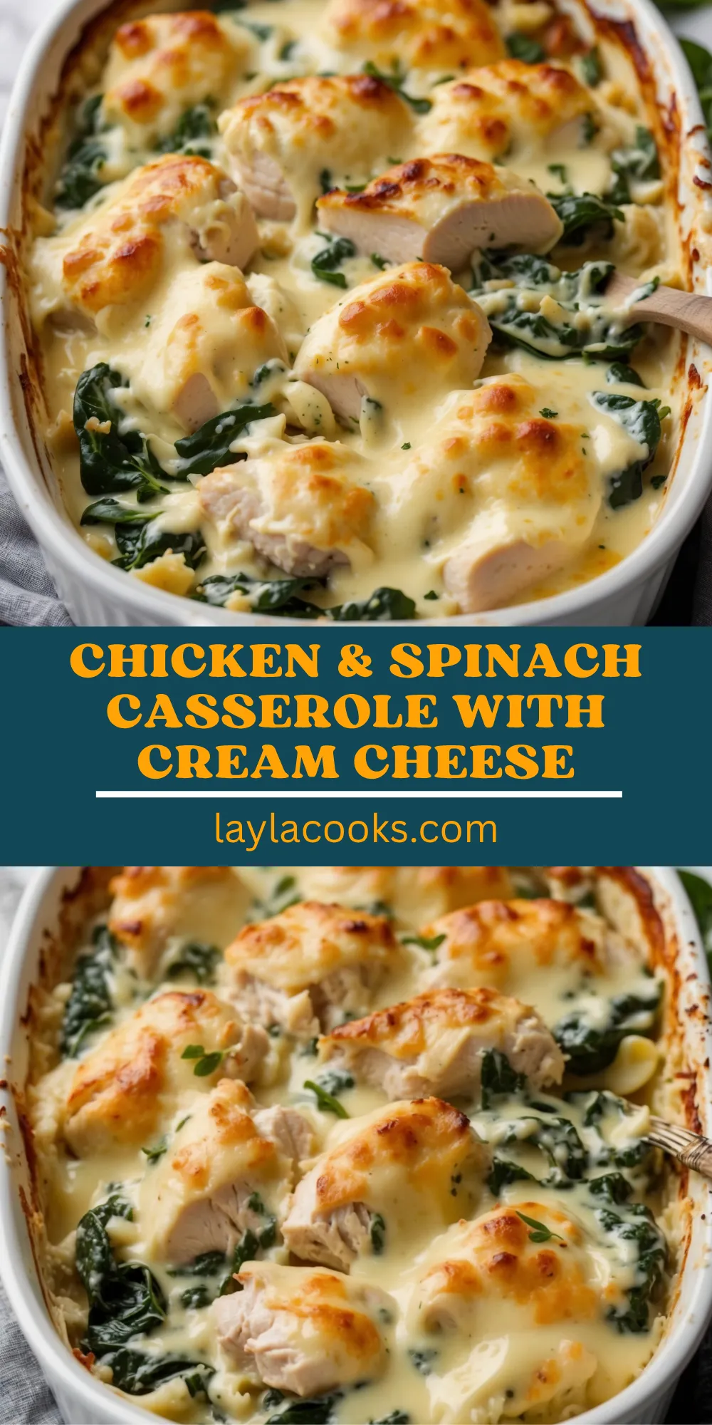 Chicken & Spinach Casserole with Cream Cheese