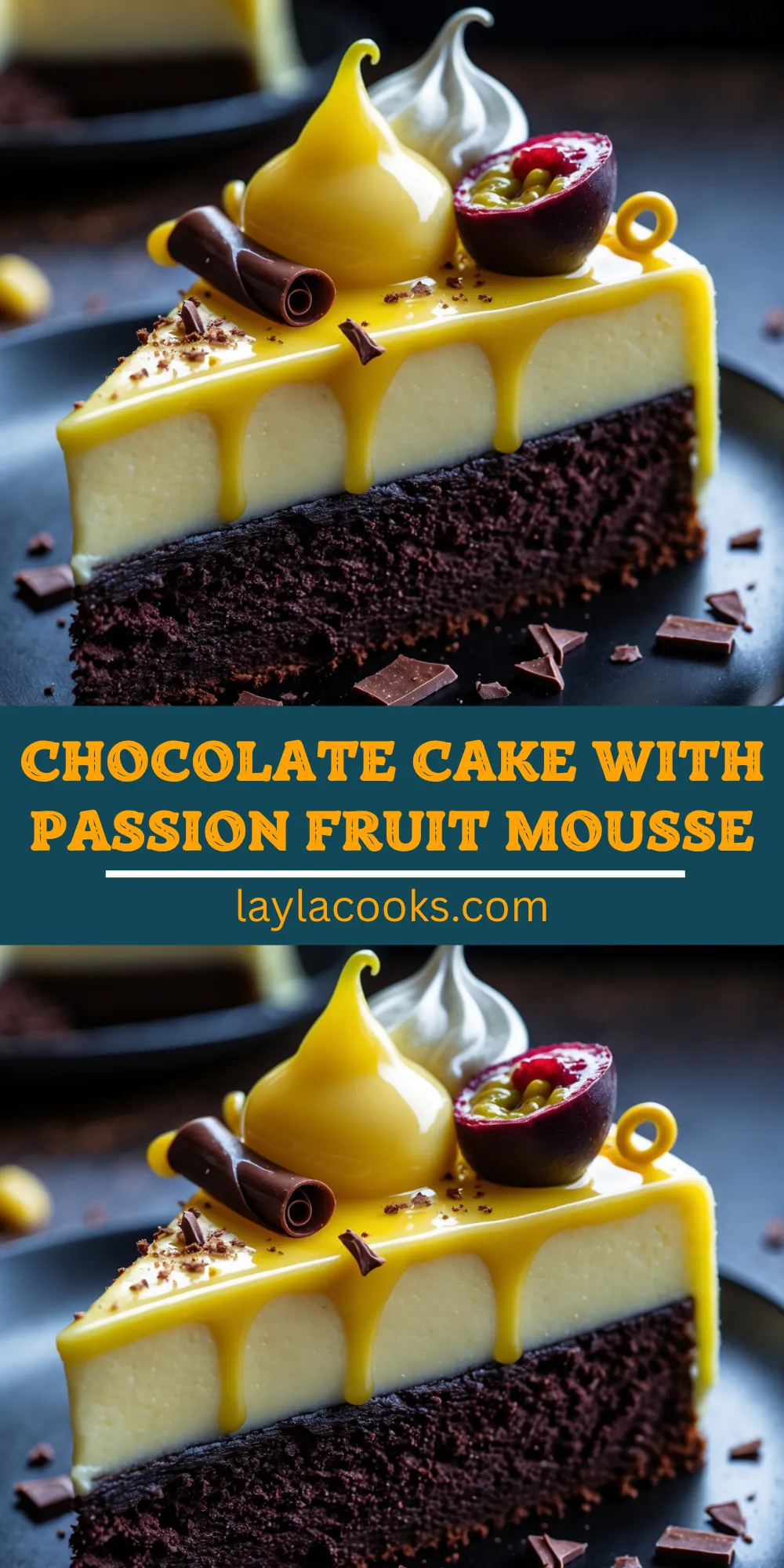 Chocolate Cake With Passion Fruit Mousse