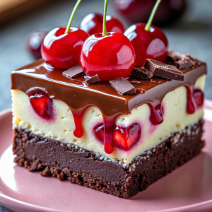 Chocolate Cherry Cheesecake Bars