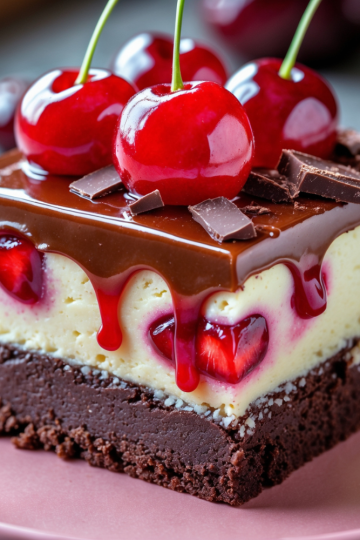 Chocolate Cherry Cheesecake Bars