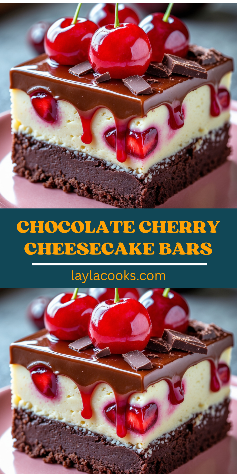 Chocolate Cherry Cheesecake Bars