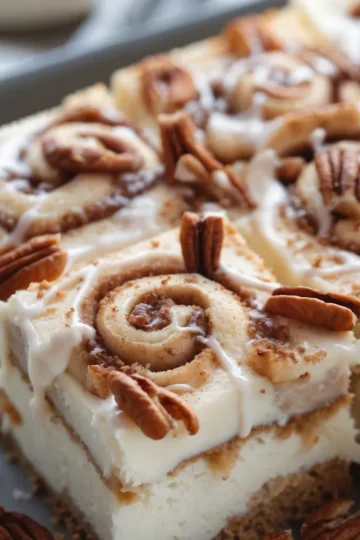 Cinnamon Roll Cheesecake Bars