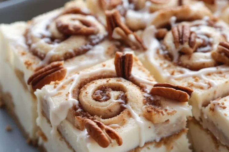 Cinnamon Roll Cheesecake Bars