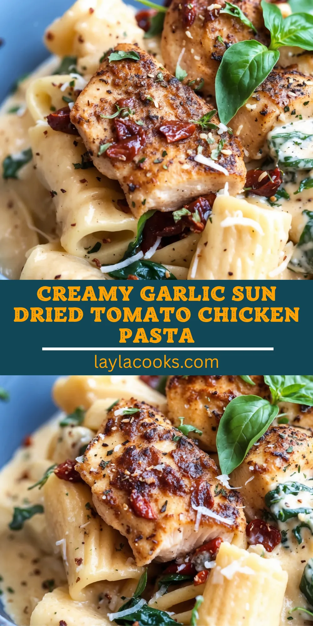 Creamy Garlic Sun Dried Tomato Chicken Pasta