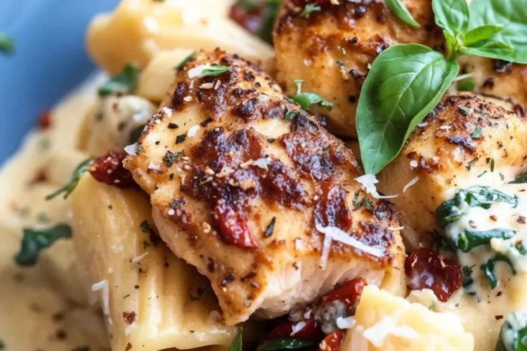 Creamy Garlic Sun Dried Tomato Chicken Pasta