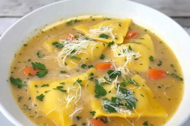 Creamy Pumpkin Ravioli Soup