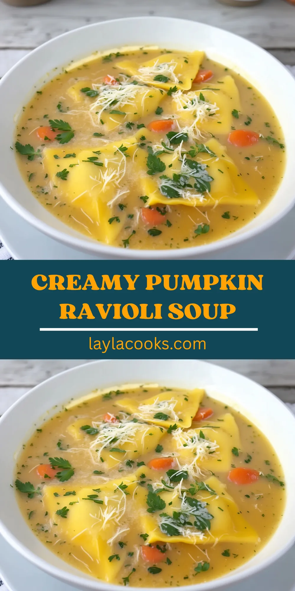 Creamy Pumpkin Ravioli Soup