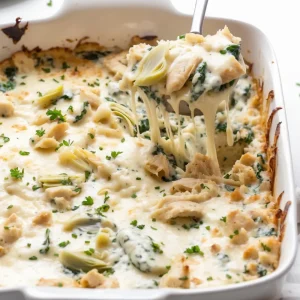 Creamy Spinach Artichoke Chicken Casserole