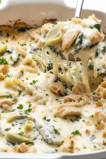 Creamy Spinach Artichoke Chicken Casserole