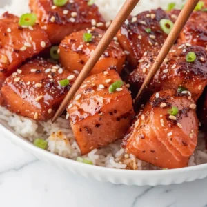 Crispy Honey Garlic Salmon Bites