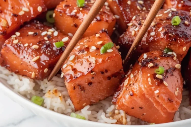 Crispy Honey Garlic Salmon Bites
