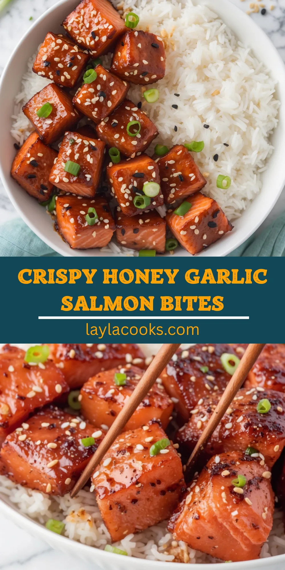 Crispy Honey Garlic Salmon Bites