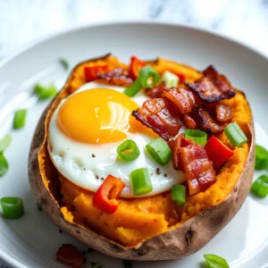 Easy Baked Sweet Potato and Egg