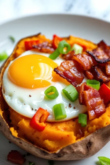 Easy Baked Sweet Potato and Egg