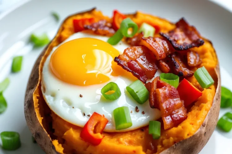 Easy Baked Sweet Potato and Egg