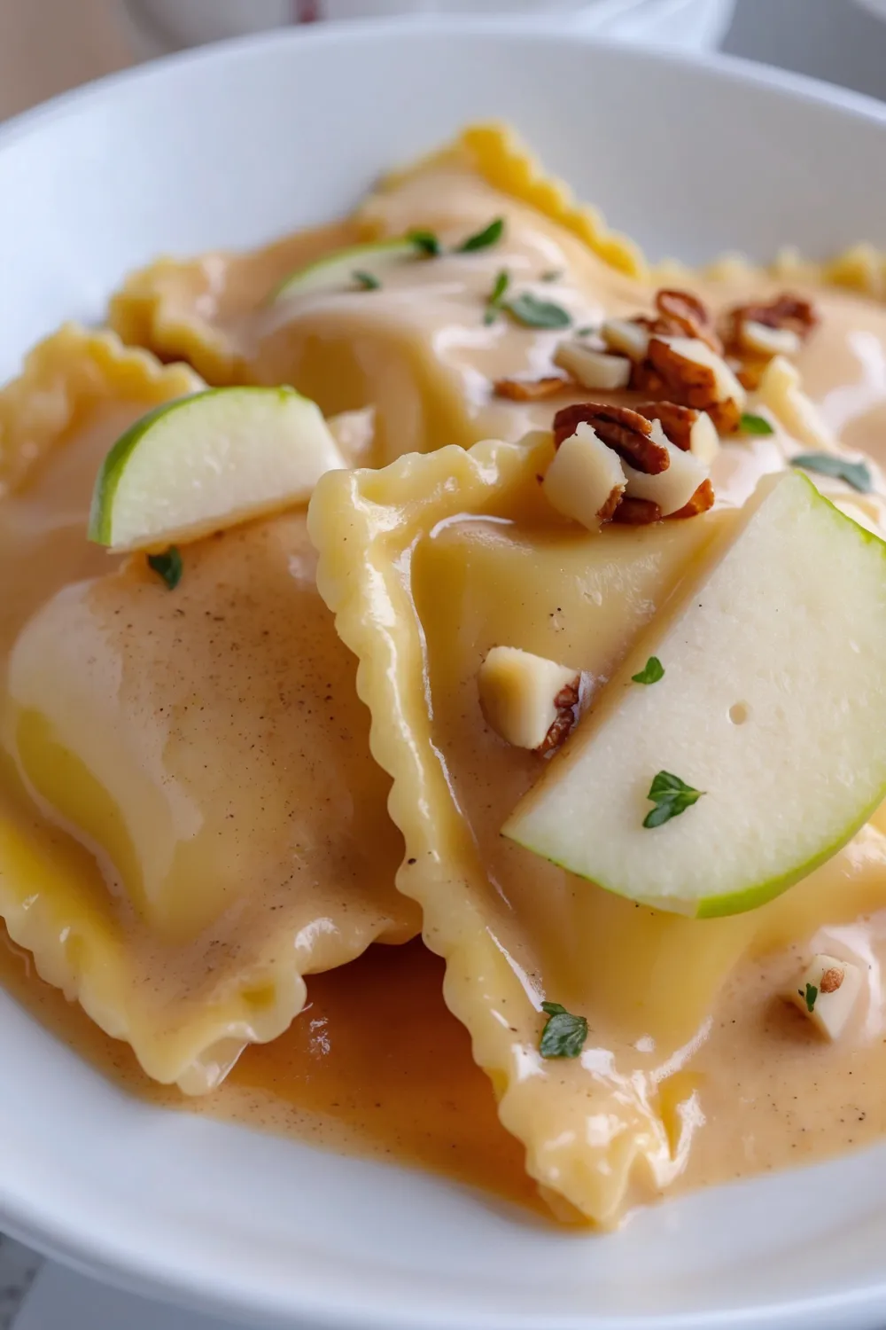Easy Pumpkin Ravioli Amaretto Cream Sauce 