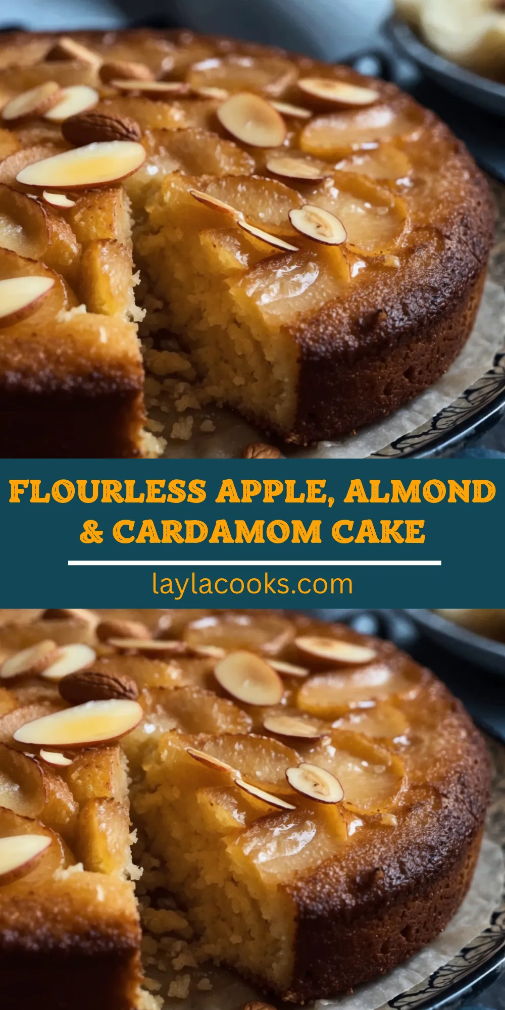 Flourless Apple, Almond & Cardamom Cake