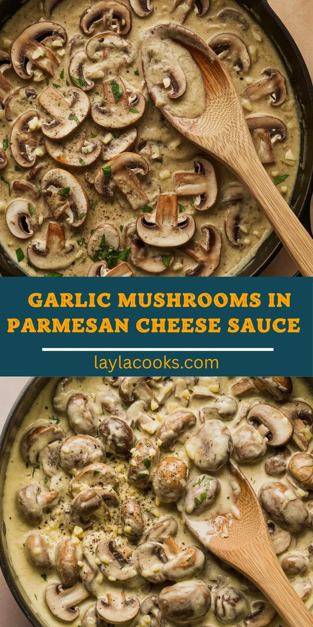 Garlic Mushrooms in Parmesan Cheese Sauce 