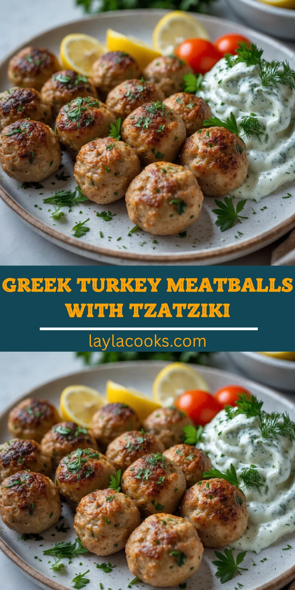 Greek Turkey Meatballs with Tzatziki