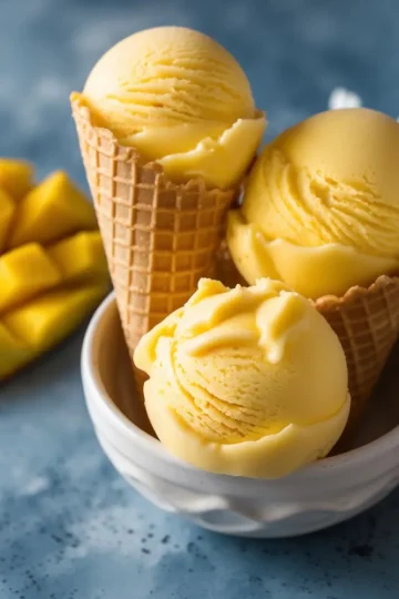 Homemade Mango Ice Cream