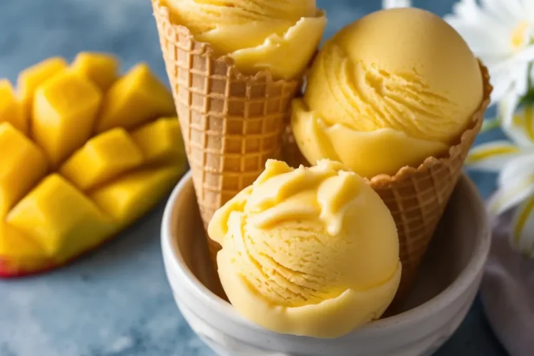 Homemade Mango Ice Cream
