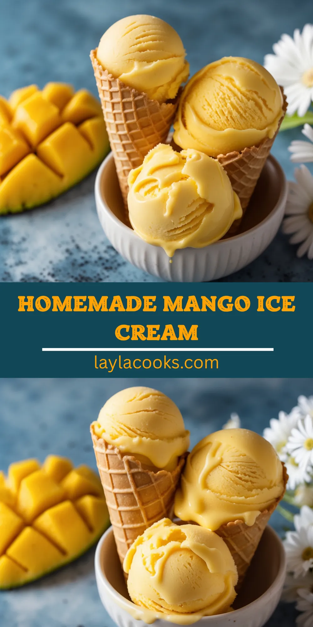 Homemade Mango Ice Cream