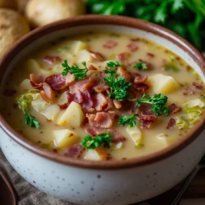Irish Bacon Cabbage and Potato Soup