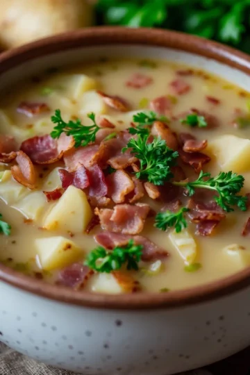 Irish Bacon Cabbage and Potato Soup