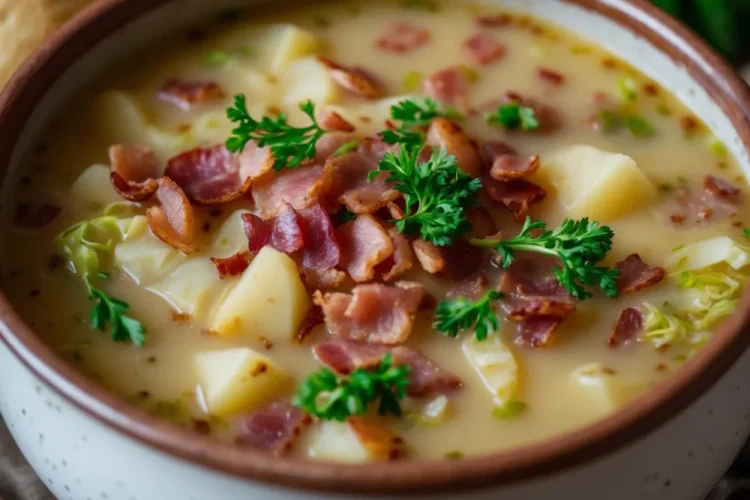 Irish Bacon Cabbage and Potato Soup