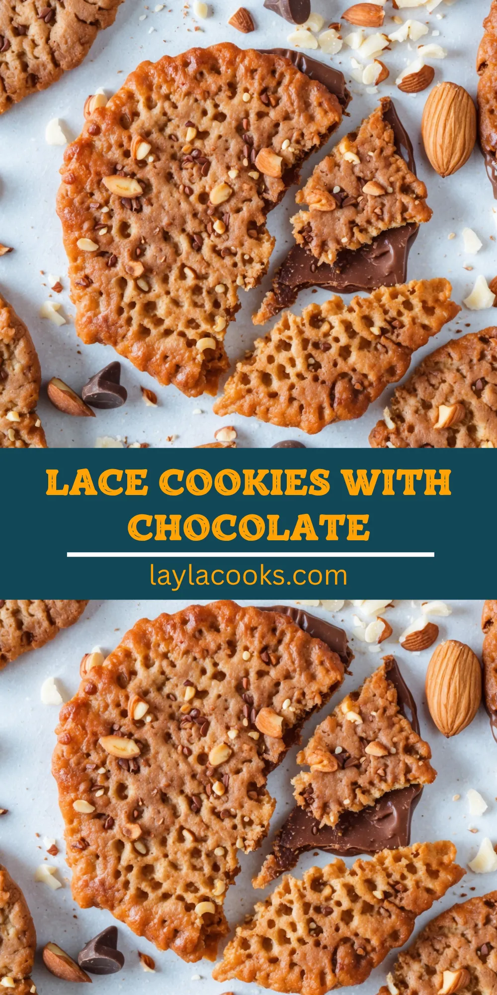 Lace Cookies with Chocolate (Florentine Cookies)