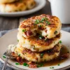 Leftover Mashed Potato Cheese Bacon Cakes
