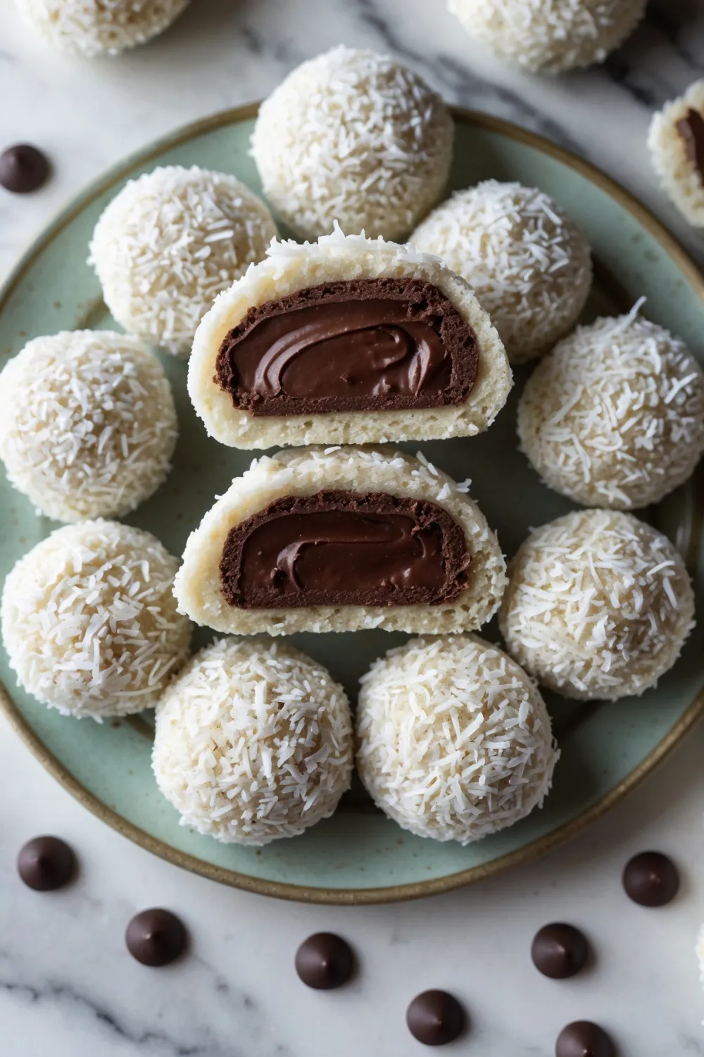 Mint Chocolate Chip Snowball Cookies
