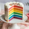 Moist Vanilla Rainbow Buttercream Cake