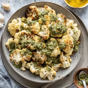 Parmesan Pesto Roasted Cauliflower