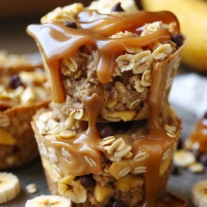 Peanut Butter Banana Baked Oatmeal Cups