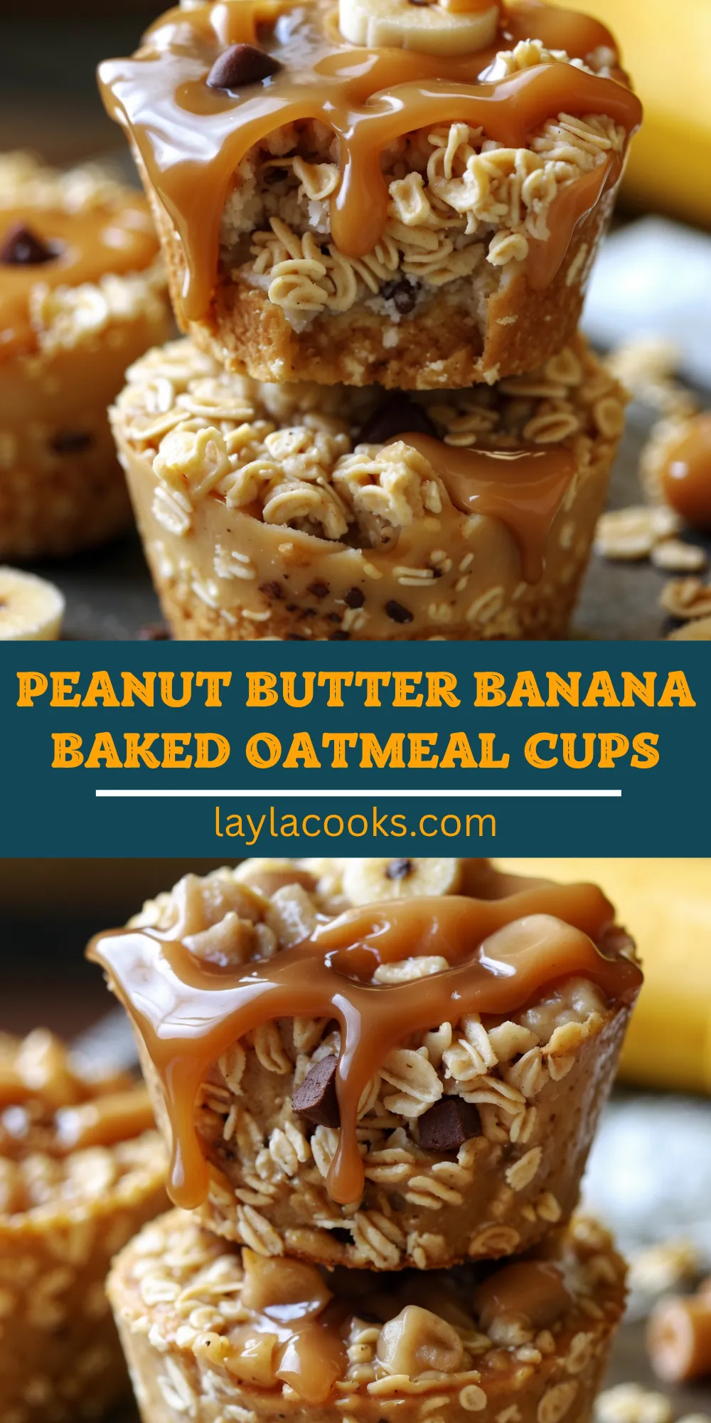 Peanut Butter Banana Baked Oatmeal Cups