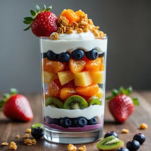 Rainbow Fruit and Yogurt Parfait