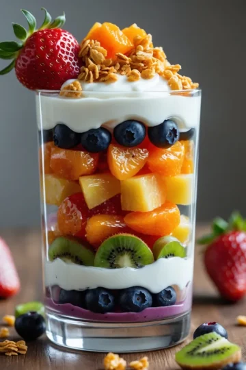 Rainbow Fruit and Yogurt Parfait