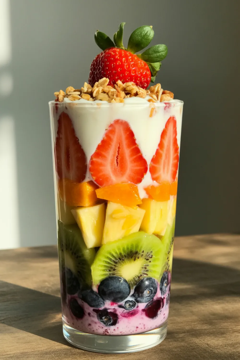 Rainbow Fruit and Yogurt Parfait