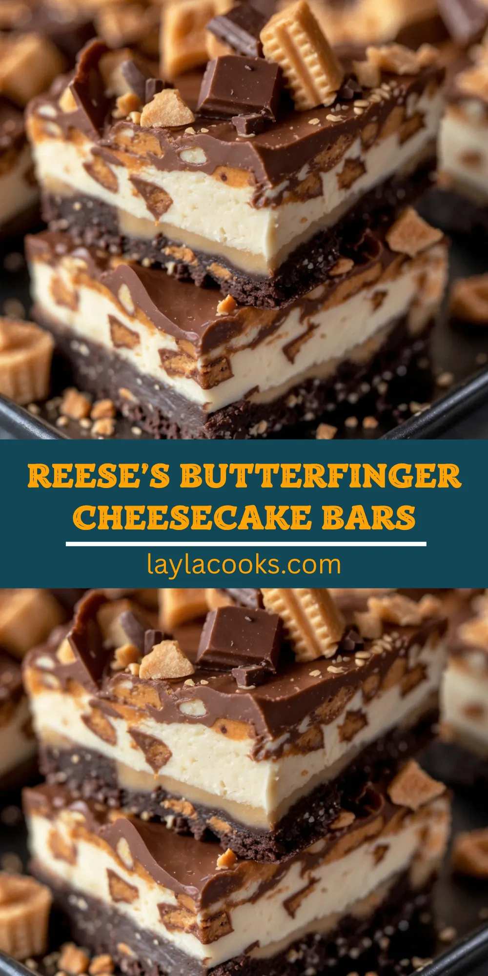 Reese’s Butterfinger Cheesecake Bars