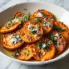 Roasted Sweet Potatoes with Garlic and Parmesan