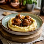 Salisbury Meatballs and Mashed Potatoes
