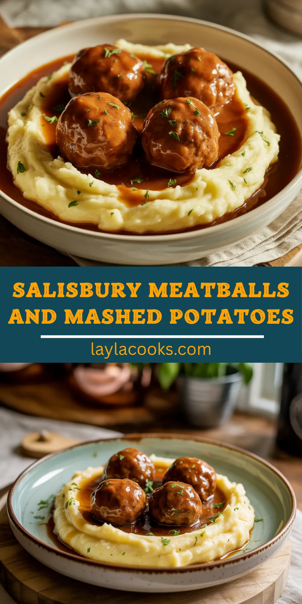 Salisbury Meatballs and Mashed Potatoes